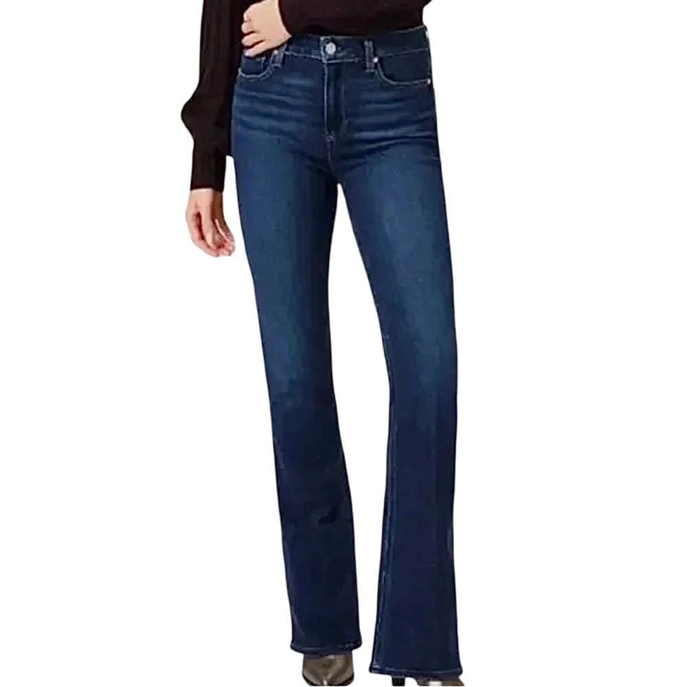 Paige Baylor Dark Wash Manhattan Bootcut Boot Cut Leg Fit Stretch Denim Jeans 26